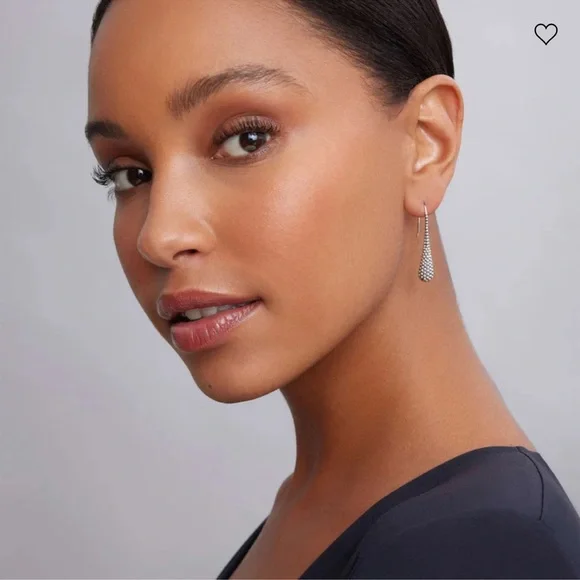 NWT LAGOS Silver Beaded Teardrop Caviar Earrings - Picture 2 of 5